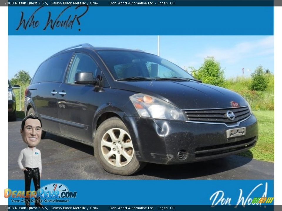 2008 Nissan Quest 3.5 S Galaxy Black Metallic / Gray Photo #1