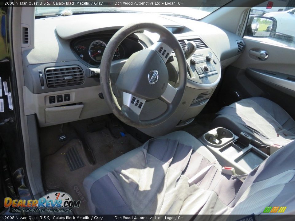 2008 Nissan Quest 3.5 S Galaxy Black Metallic / Gray Photo #18