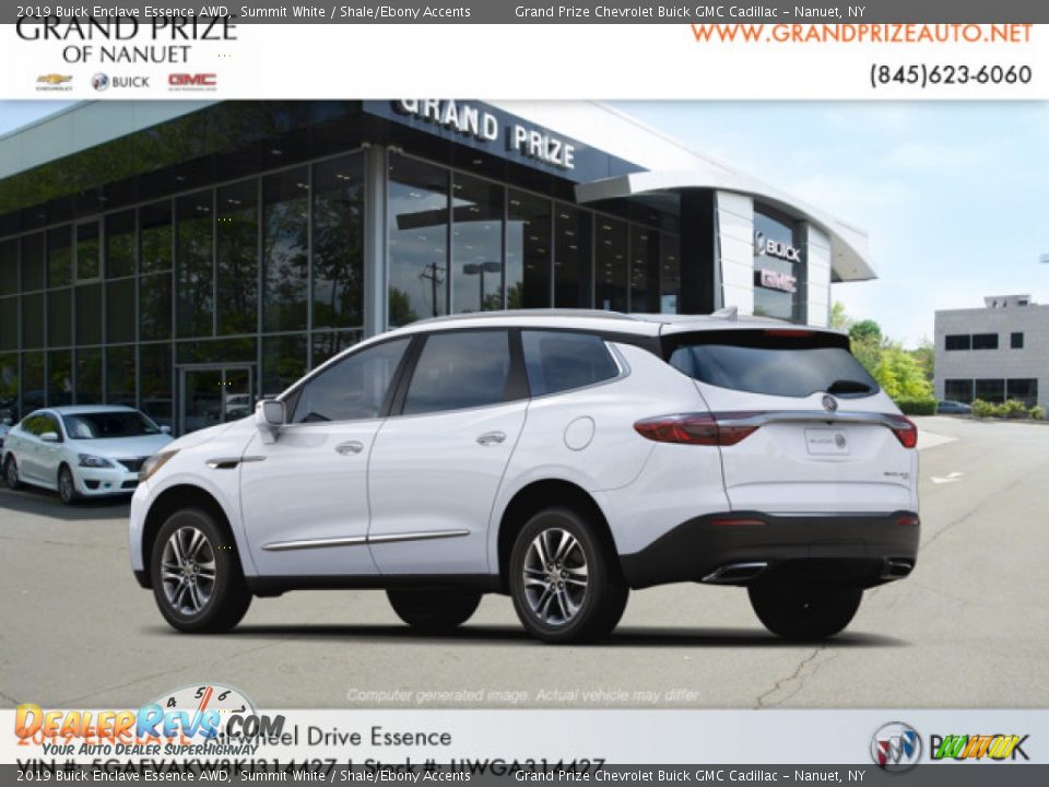 2019 Buick Enclave Essence AWD Summit White / Shale/Ebony Accents Photo #3