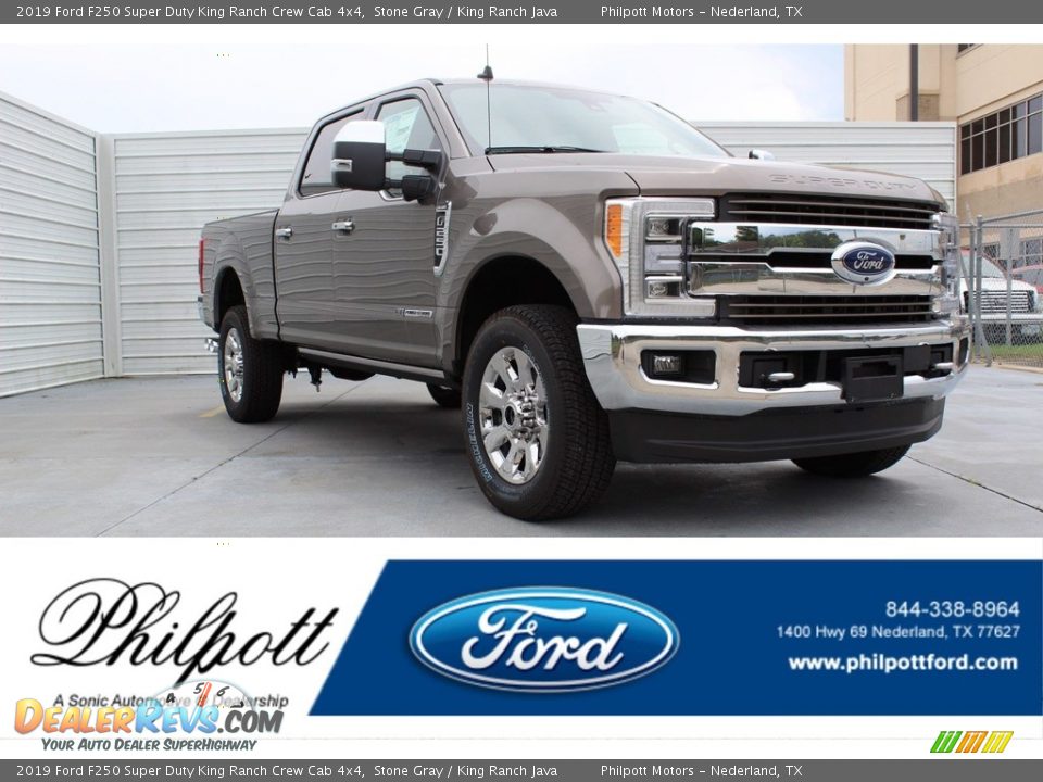 2019 Ford F250 Super Duty King Ranch Crew Cab 4x4 Stone Gray / King Ranch Java Photo #1