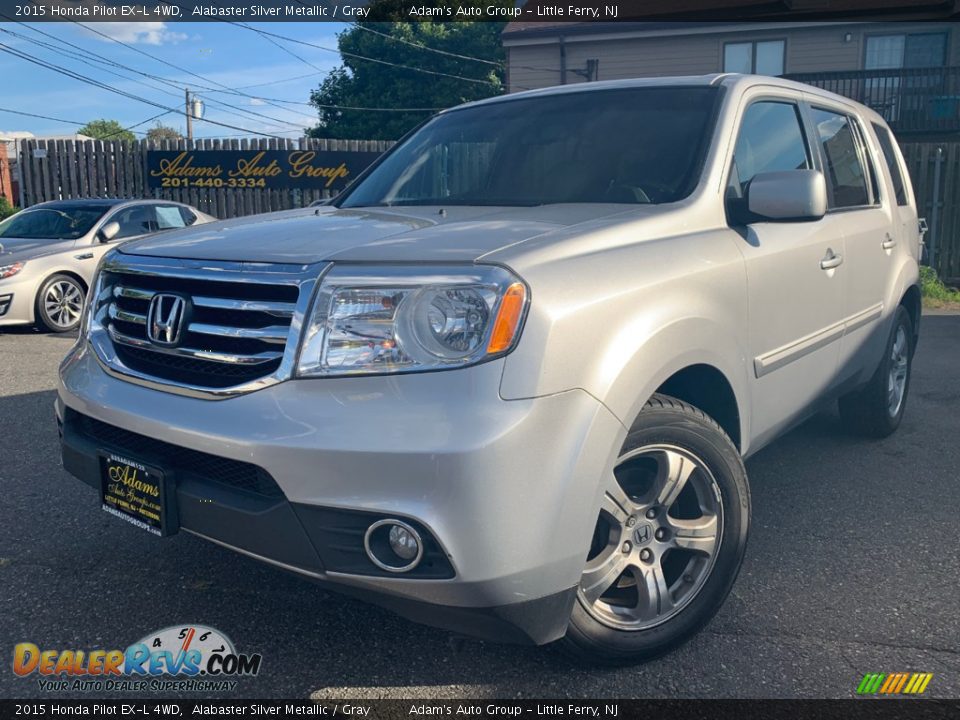 2015 Honda Pilot EX-L 4WD Alabaster Silver Metallic / Gray Photo #3