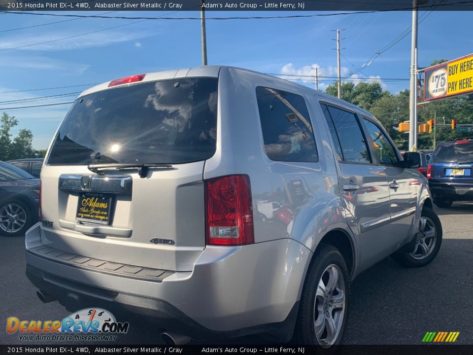 2015 Honda Pilot EX-L 4WD Alabaster Silver Metallic / Gray Photo #5