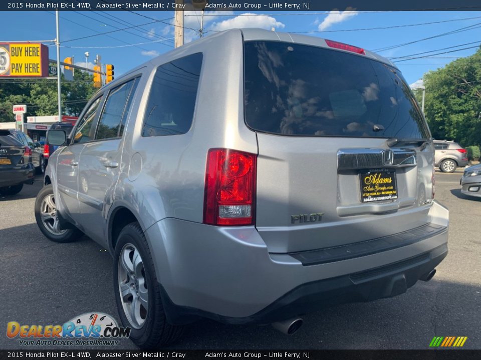 2015 Honda Pilot EX-L 4WD Alabaster Silver Metallic / Gray Photo #7