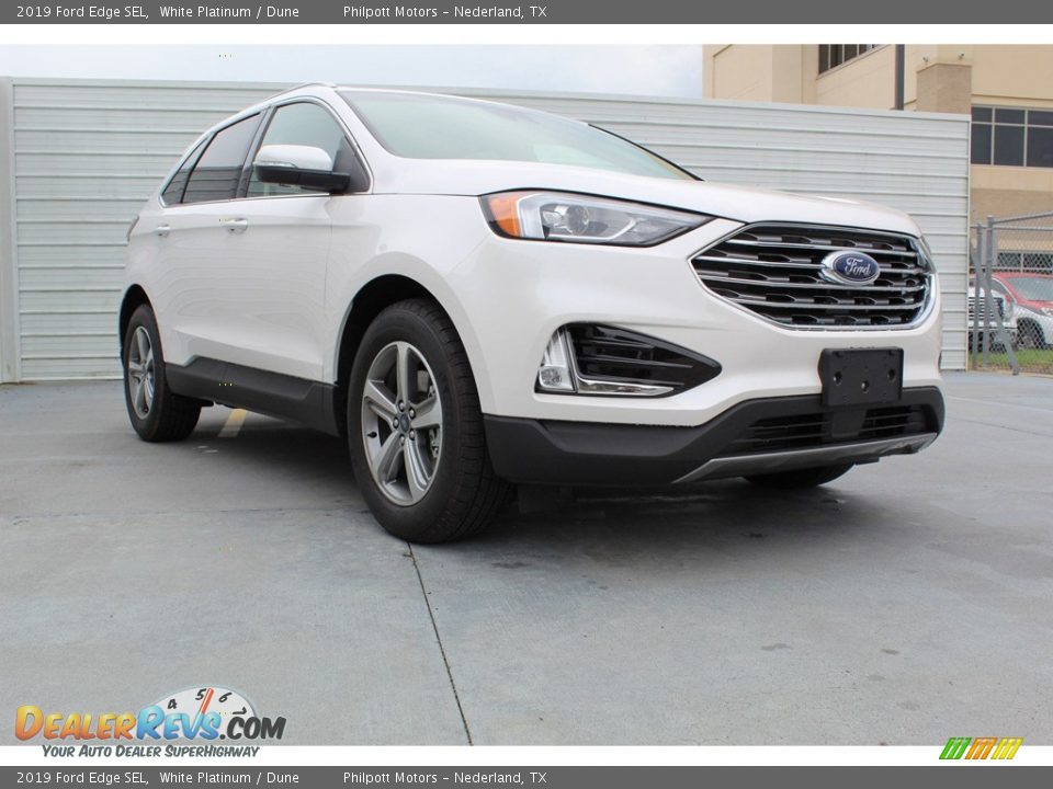 2019 Ford Edge SEL White Platinum / Dune Photo #2