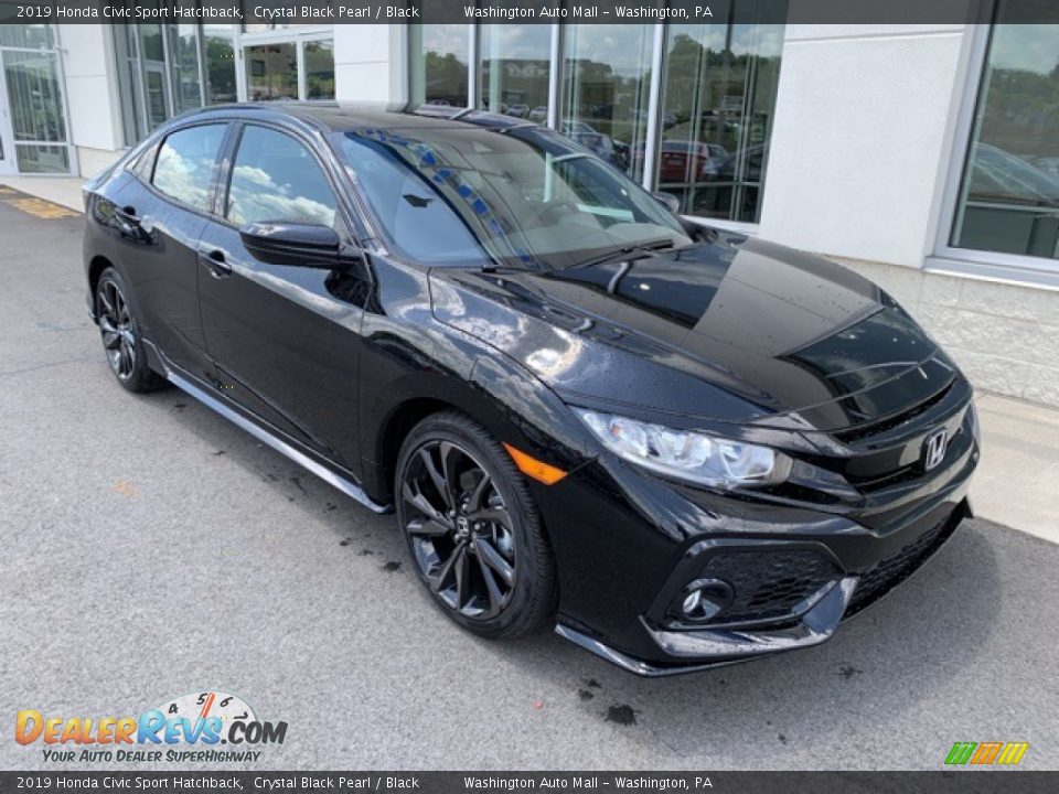 2019 Honda Civic Sport Hatchback Crystal Black Pearl / Black Photo #2