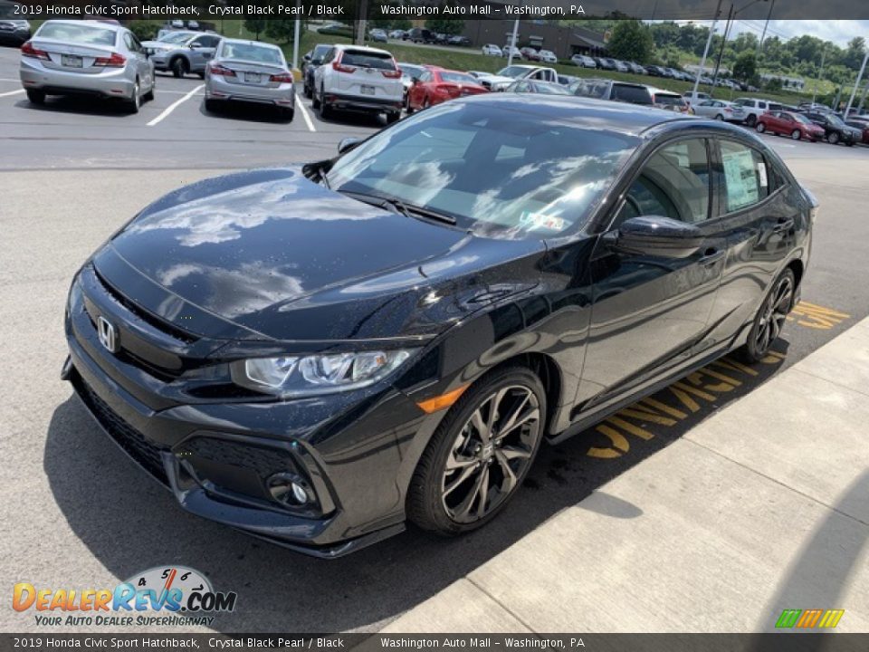 2019 Honda Civic Sport Hatchback Crystal Black Pearl / Black Photo #4