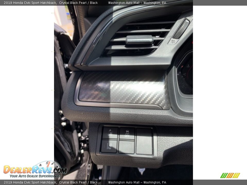 2019 Honda Civic Sport Hatchback Crystal Black Pearl / Black Photo #12