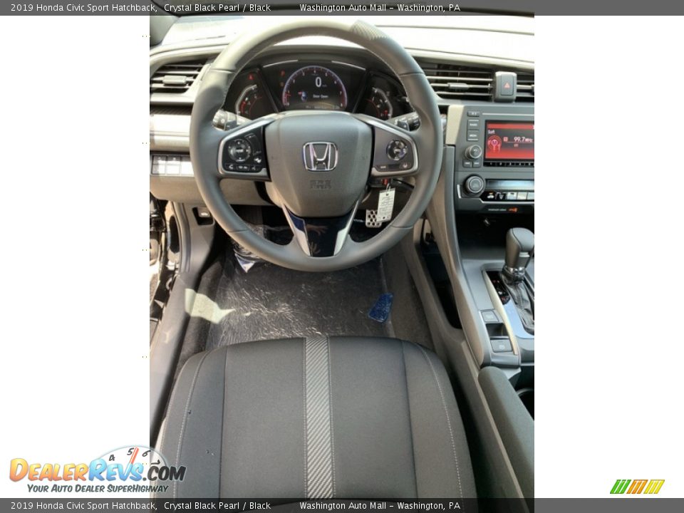 2019 Honda Civic Sport Hatchback Crystal Black Pearl / Black Photo #13
