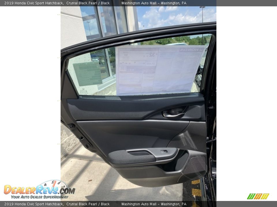 2019 Honda Civic Sport Hatchback Crystal Black Pearl / Black Photo #16