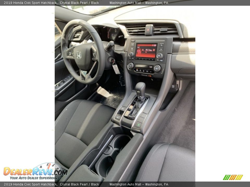 2019 Honda Civic Sport Hatchback Crystal Black Pearl / Black Photo #28