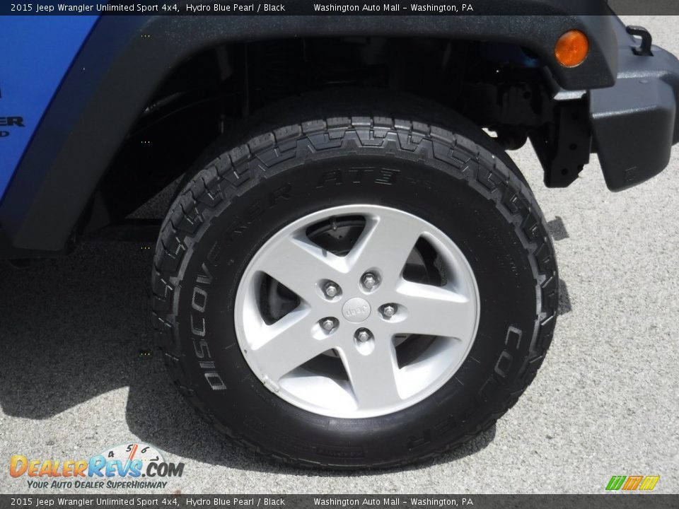 2015 Jeep Wrangler Unlimited Sport 4x4 Hydro Blue Pearl / Black Photo #3