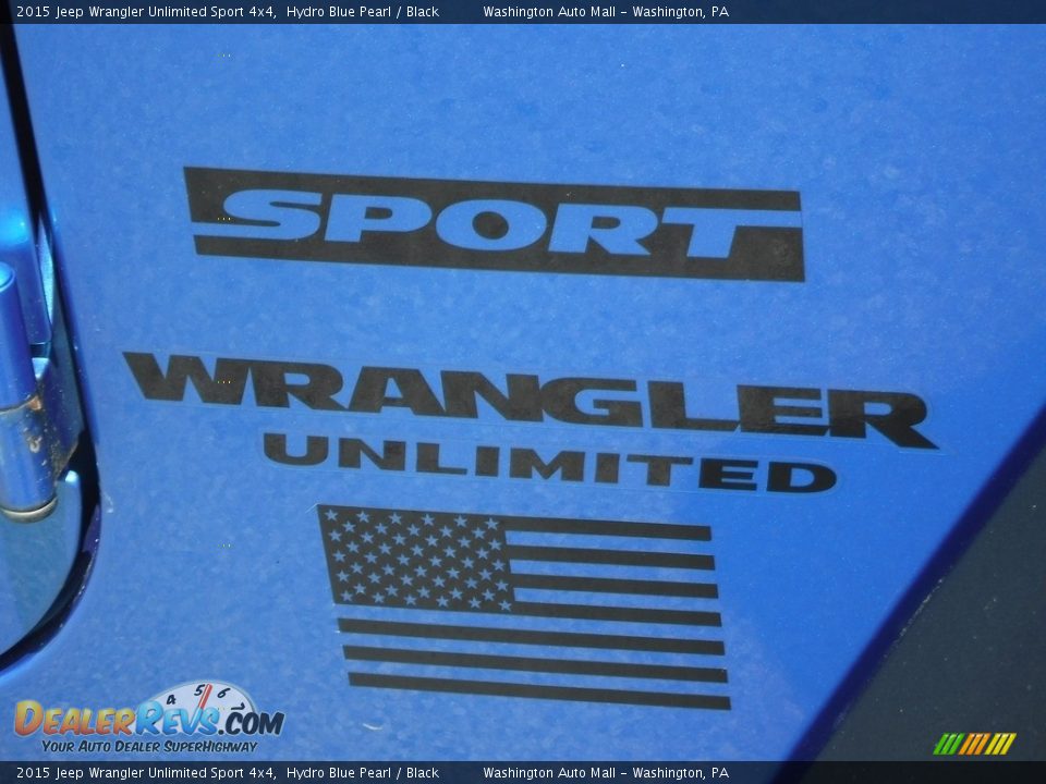 2015 Jeep Wrangler Unlimited Sport 4x4 Hydro Blue Pearl / Black Photo #4
