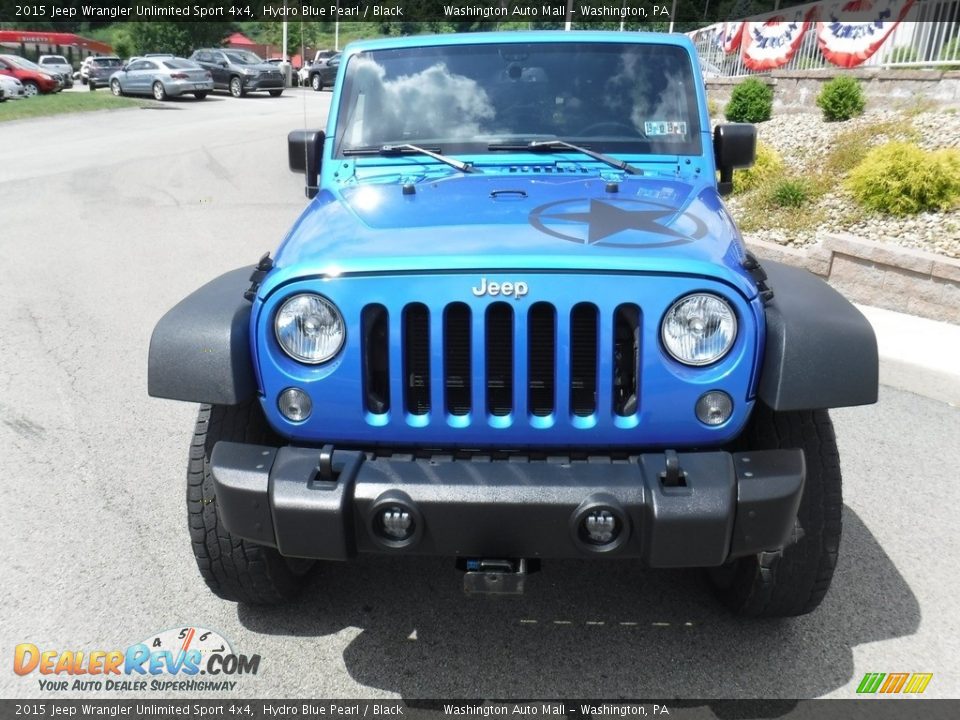 2015 Jeep Wrangler Unlimited Sport 4x4 Hydro Blue Pearl / Black Photo #6