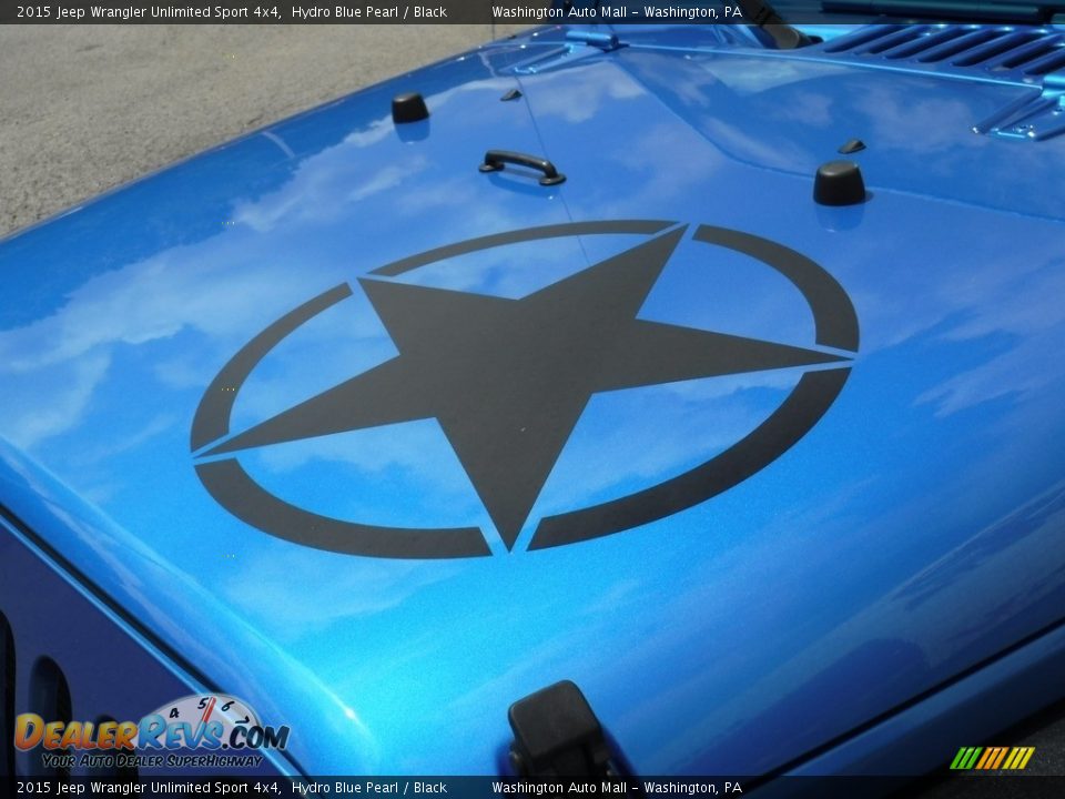 2015 Jeep Wrangler Unlimited Sport 4x4 Hydro Blue Pearl / Black Photo #7
