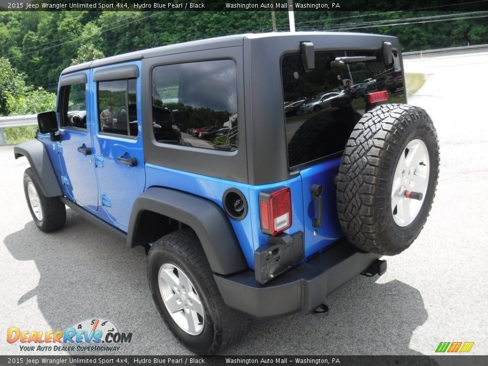 2015 Jeep Wrangler Unlimited Sport 4x4 Hydro Blue Pearl / Black Photo #10