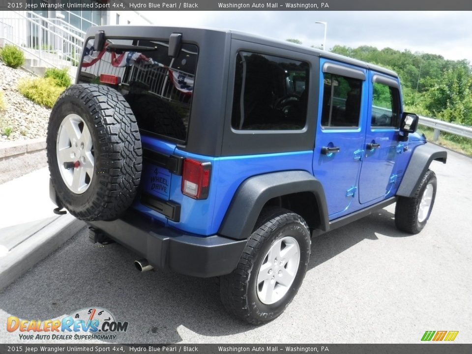 2015 Jeep Wrangler Unlimited Sport 4x4 Hydro Blue Pearl / Black Photo #12