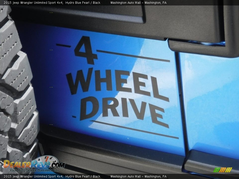 2015 Jeep Wrangler Unlimited Sport 4x4 Hydro Blue Pearl / Black Photo #13