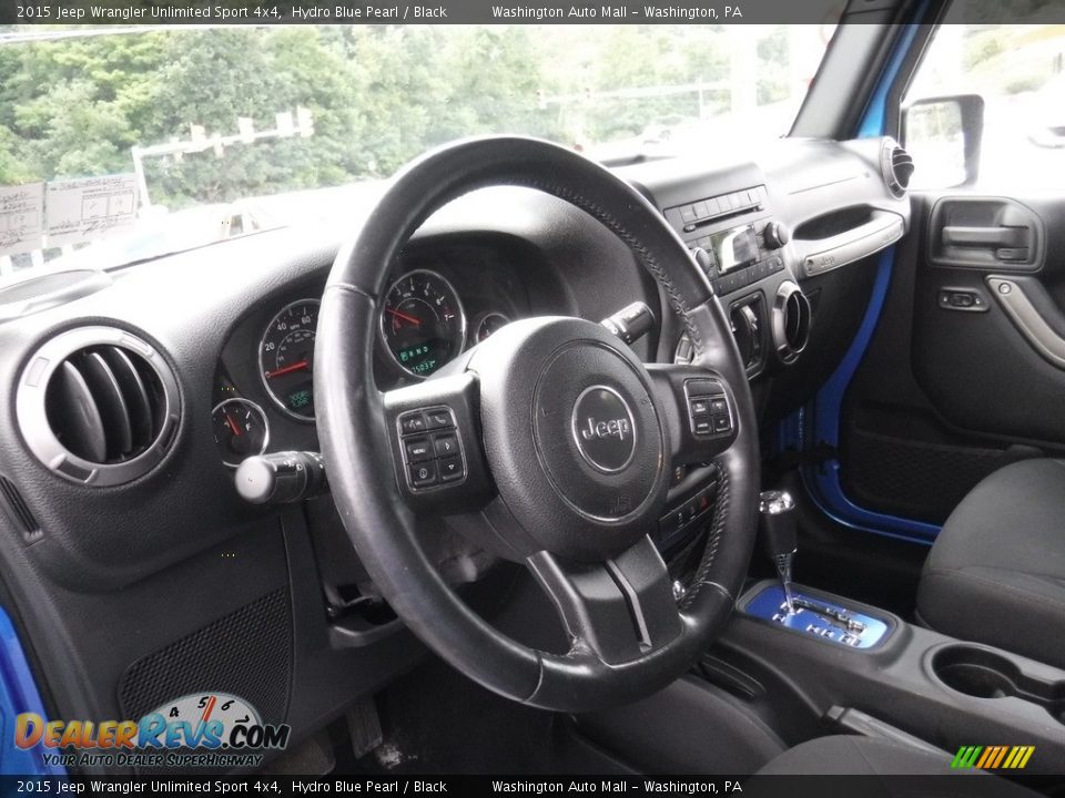 2015 Jeep Wrangler Unlimited Sport 4x4 Hydro Blue Pearl / Black Photo #15