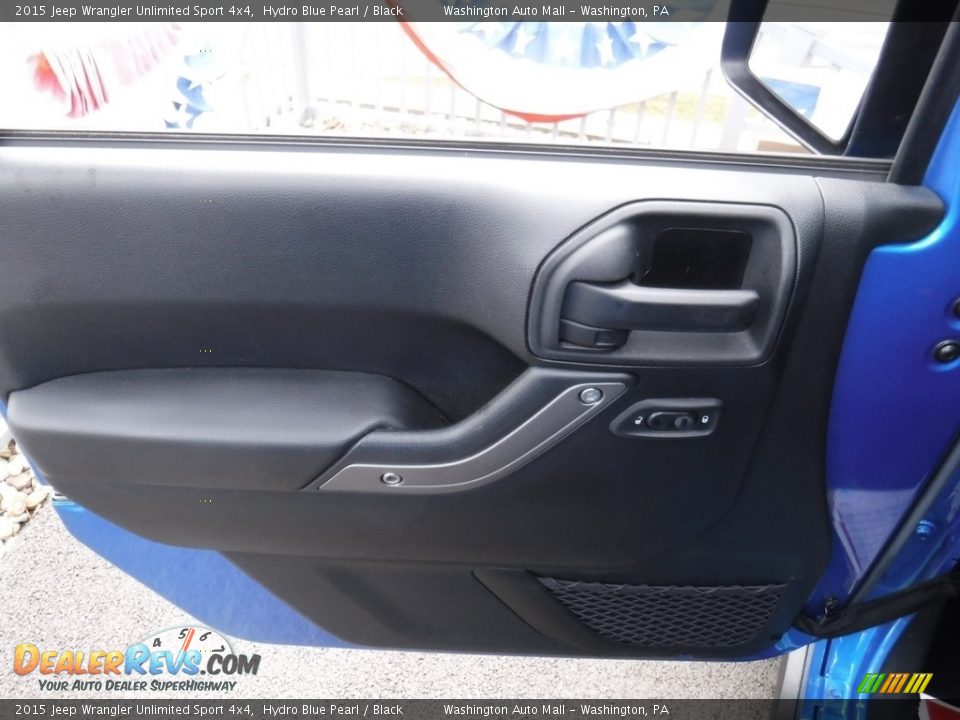 2015 Jeep Wrangler Unlimited Sport 4x4 Hydro Blue Pearl / Black Photo #17