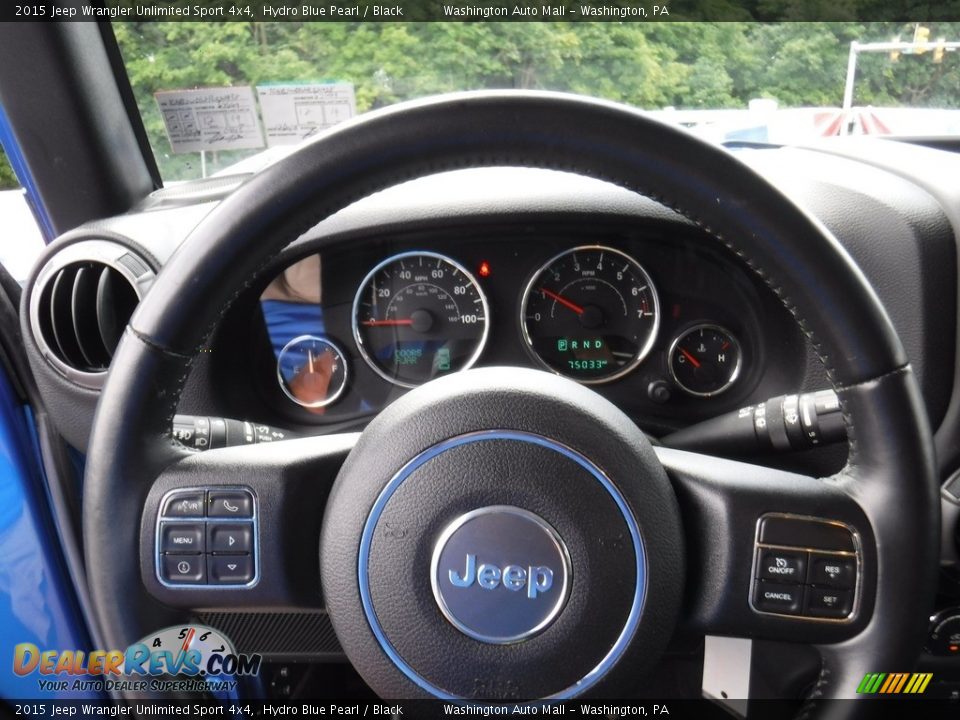 2015 Jeep Wrangler Unlimited Sport 4x4 Hydro Blue Pearl / Black Photo #21