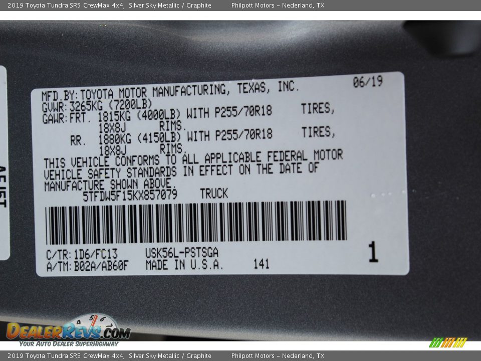 2019 Toyota Tundra SR5 CrewMax 4x4 Silver Sky Metallic / Graphite Photo #25