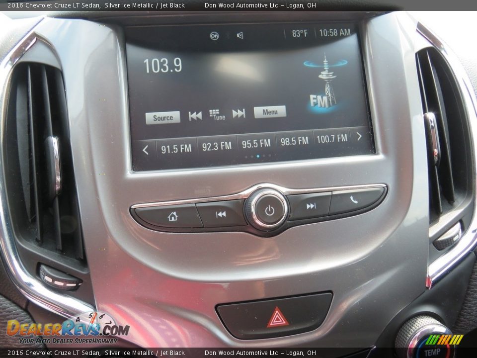 2016 Chevrolet Cruze LT Sedan Silver Ice Metallic / Jet Black Photo #25