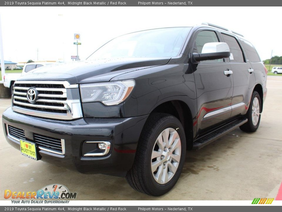 2019 Toyota Sequoia Platinum 4x4 Midnight Black Metallic / Red Rock Photo #4