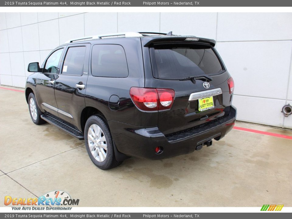 2019 Toyota Sequoia Platinum 4x4 Midnight Black Metallic / Red Rock Photo #5