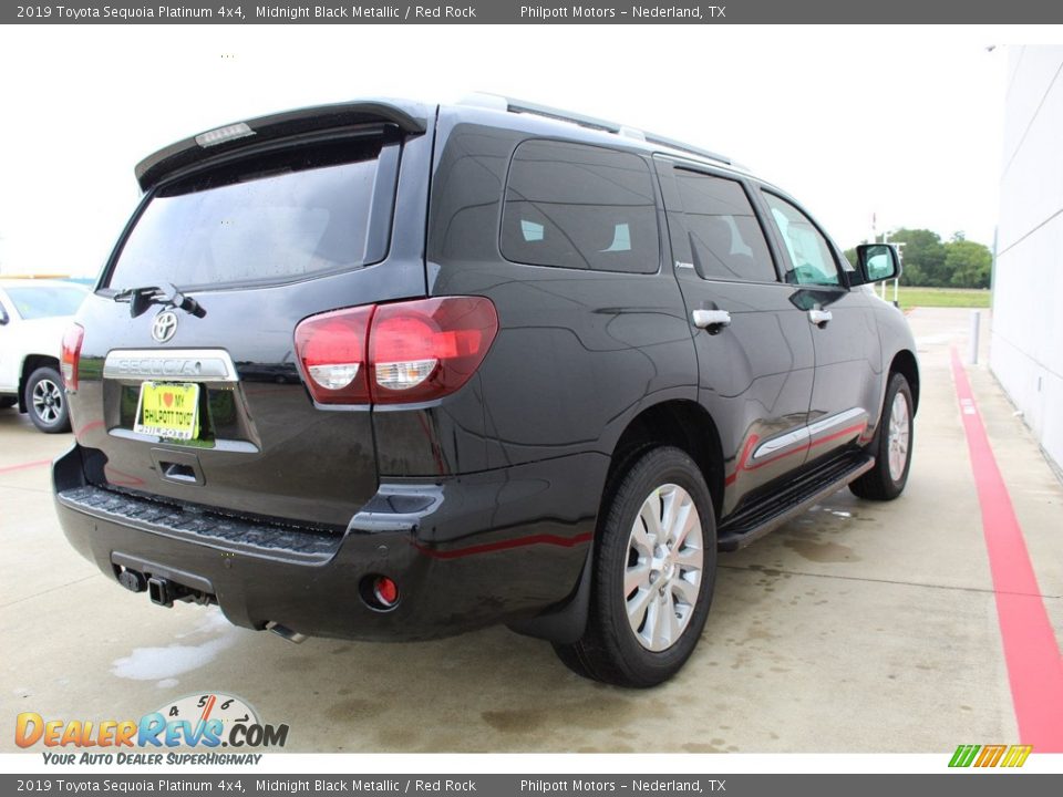 2019 Toyota Sequoia Platinum 4x4 Midnight Black Metallic / Red Rock Photo #7