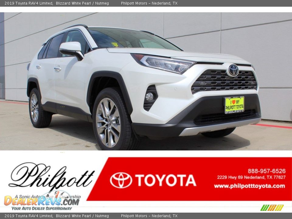 2019 Toyota RAV4 Limited Blizzard White Pearl / Nutmeg Photo #1