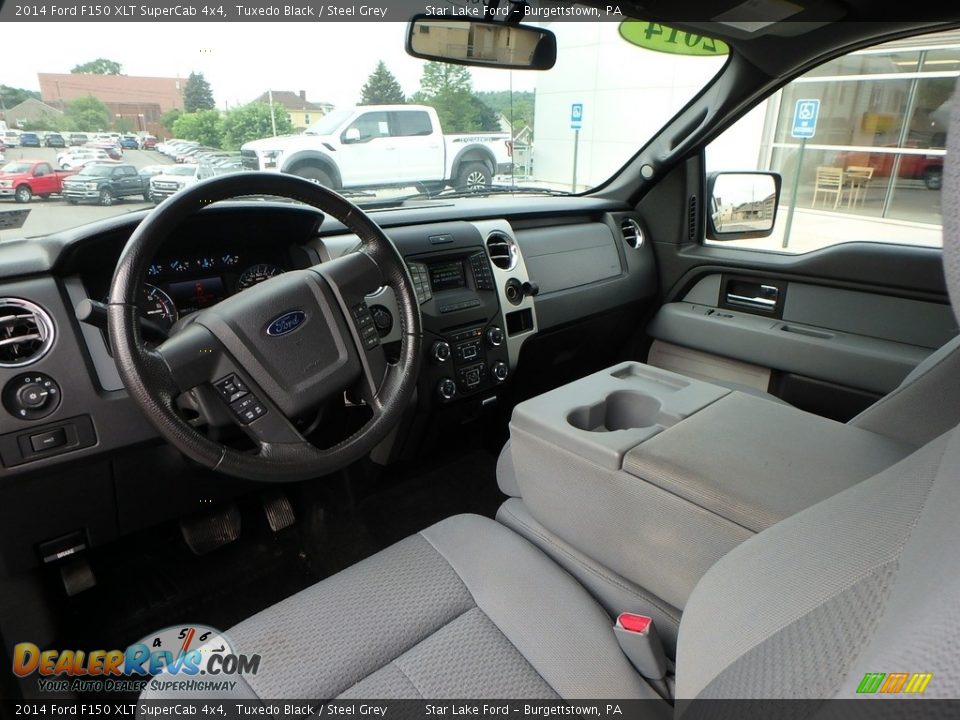 2014 Ford F150 XLT SuperCab 4x4 Tuxedo Black / Steel Grey Photo #12