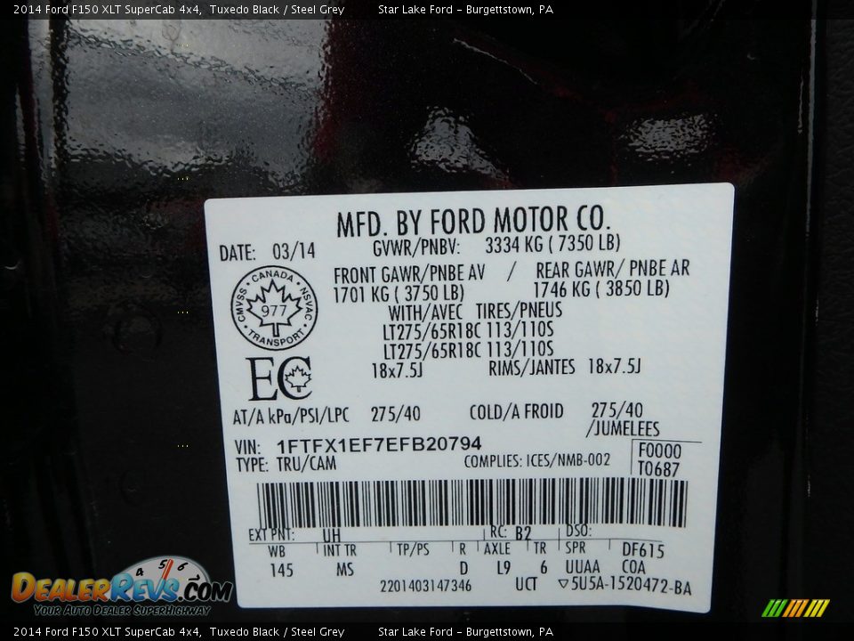 2014 Ford F150 XLT SuperCab 4x4 Tuxedo Black / Steel Grey Photo #14