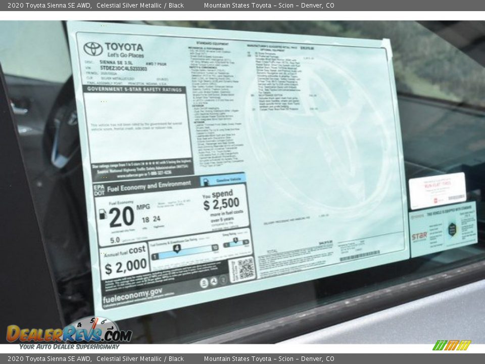 2020 Toyota Sienna SE AWD Celestial Silver Metallic / Black Photo #12