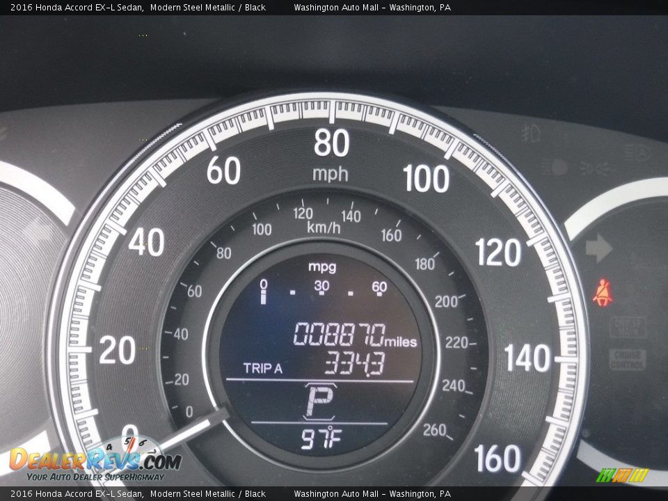 2016 Honda Accord EX-L Sedan Modern Steel Metallic / Black Photo #28