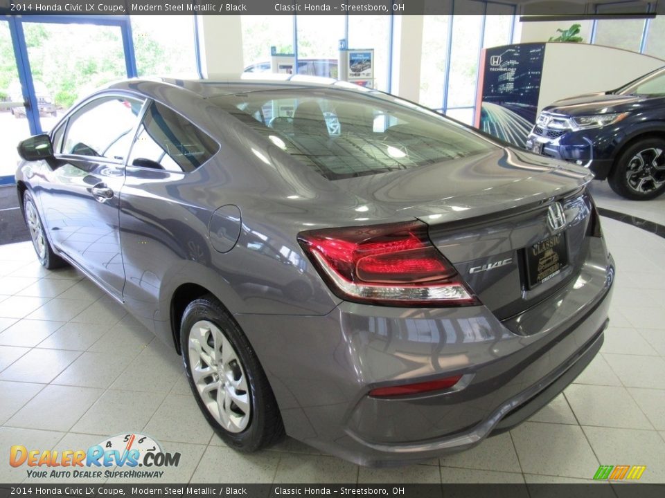 2014 Honda Civic LX Coupe Modern Steel Metallic / Black Photo #9