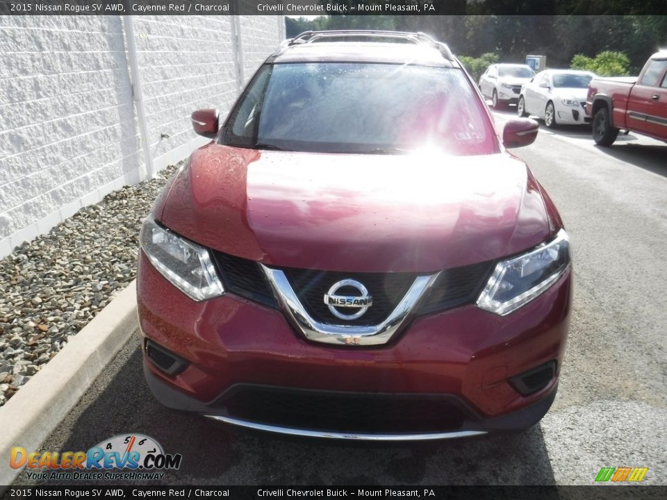 2015 Nissan Rogue SV AWD Cayenne Red / Charcoal Photo #5