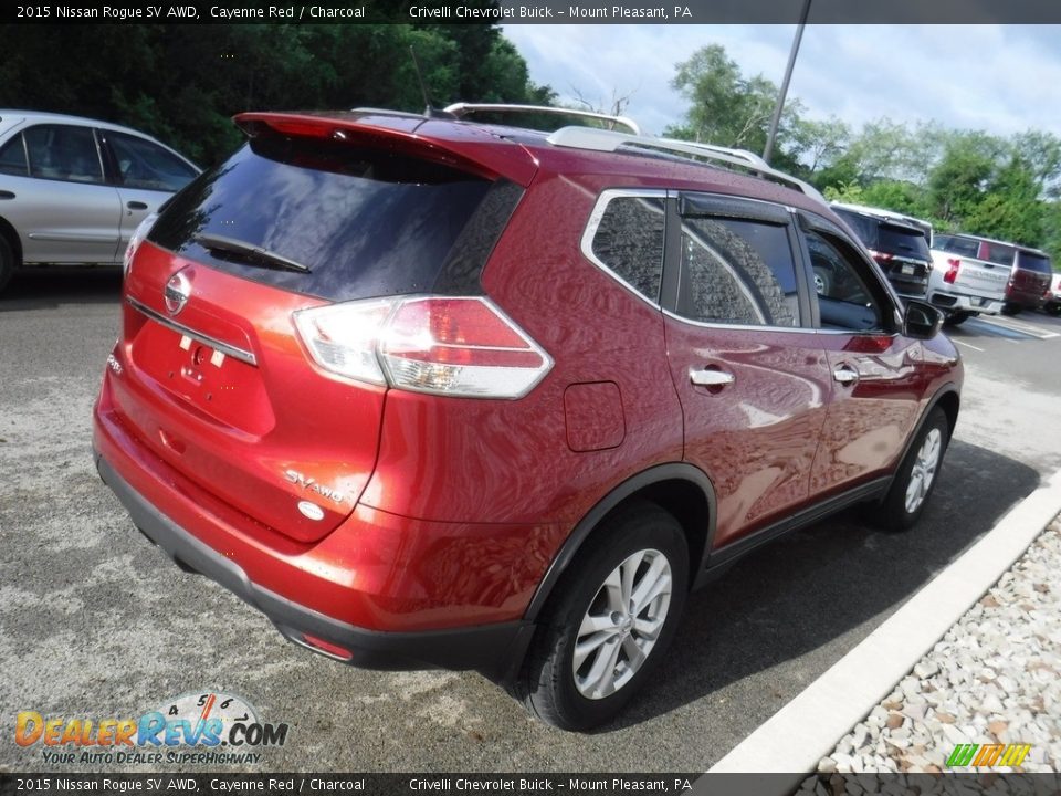 2015 Nissan Rogue SV AWD Cayenne Red / Charcoal Photo #7