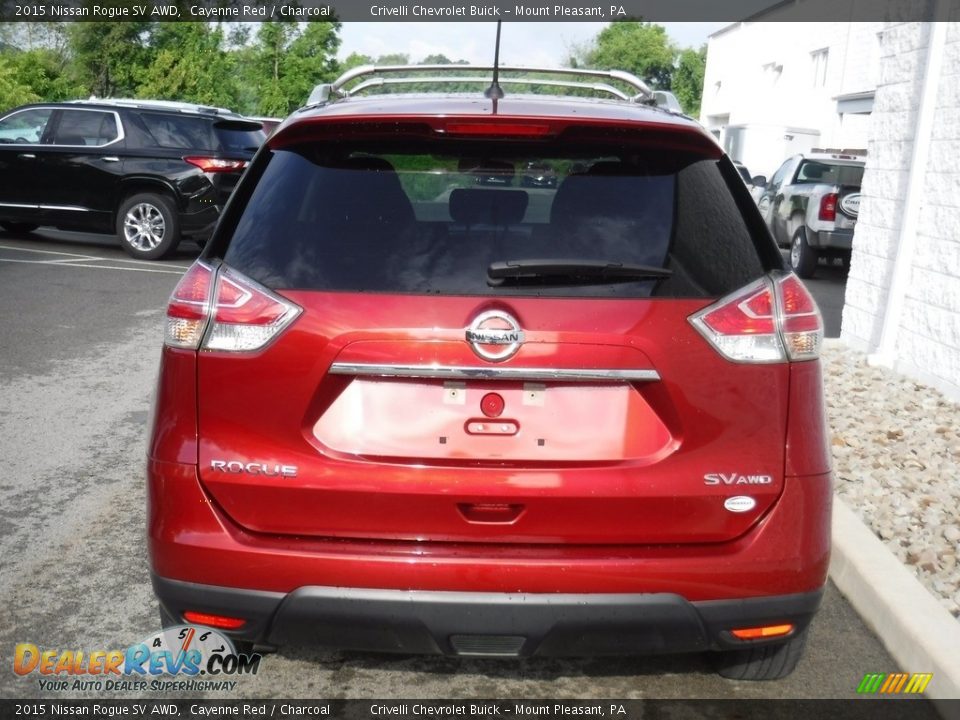 2015 Nissan Rogue SV AWD Cayenne Red / Charcoal Photo #8