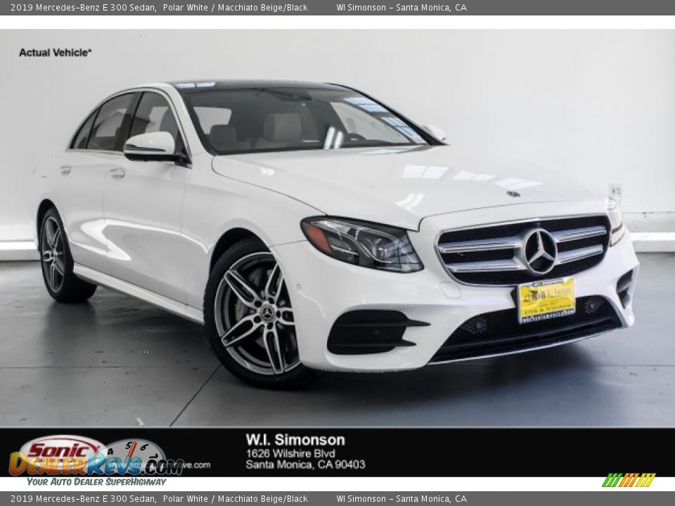 2019 Mercedes-Benz E 300 Sedan Polar White / Macchiato Beige/Black Photo #1