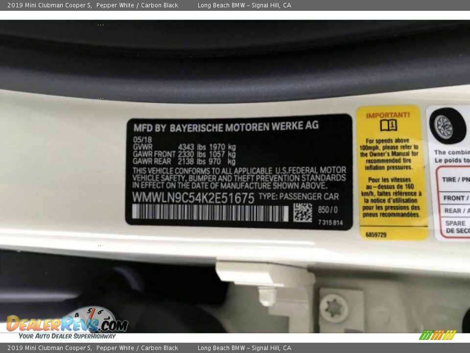 2019 Mini Clubman Cooper S Pepper White / Carbon Black Photo #19