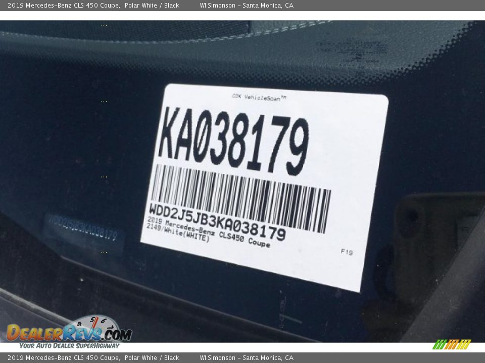 2019 Mercedes-Benz CLS 450 Coupe Polar White / Black Photo #12