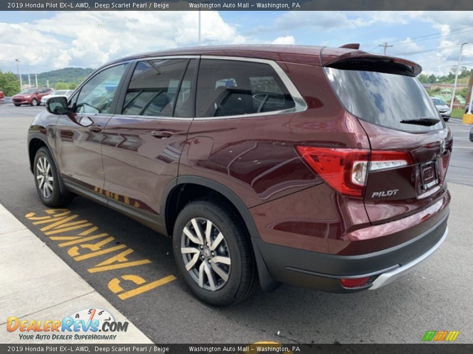 2019 Honda Pilot EX-L AWD Deep Scarlet Pearl / Beige Photo #5