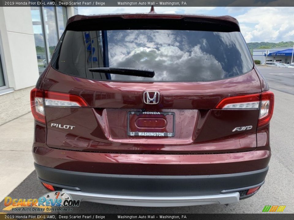 2019 Honda Pilot EX-L AWD Deep Scarlet Pearl / Beige Photo #6