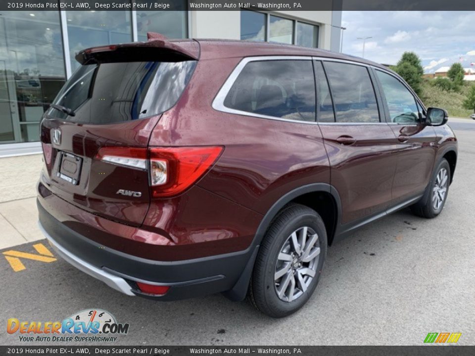 2019 Honda Pilot EX-L AWD Deep Scarlet Pearl / Beige Photo #7