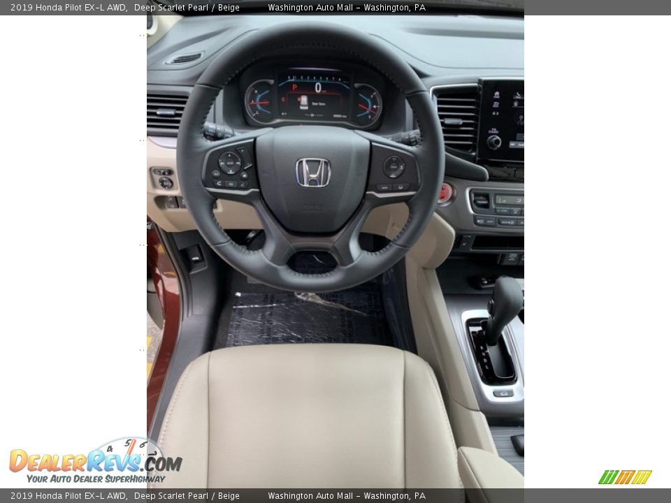 2019 Honda Pilot EX-L AWD Deep Scarlet Pearl / Beige Photo #13
