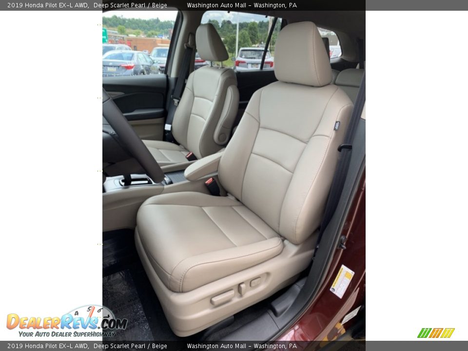 2019 Honda Pilot EX-L AWD Deep Scarlet Pearl / Beige Photo #14