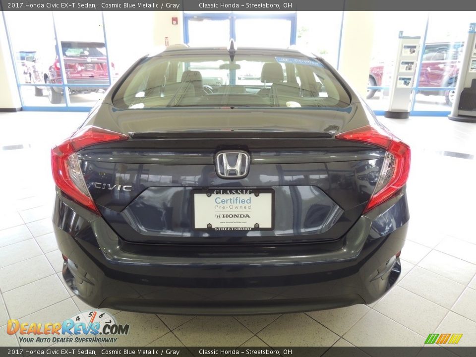 2017 Honda Civic EX-T Sedan Cosmic Blue Metallic / Gray Photo #8