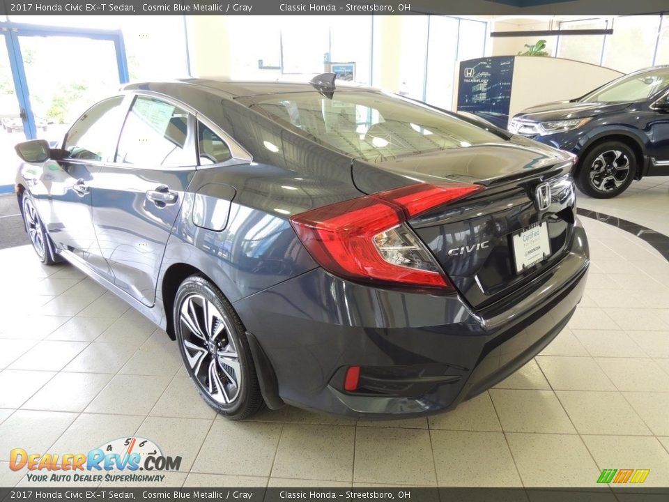 2017 Honda Civic EX-T Sedan Cosmic Blue Metallic / Gray Photo #9