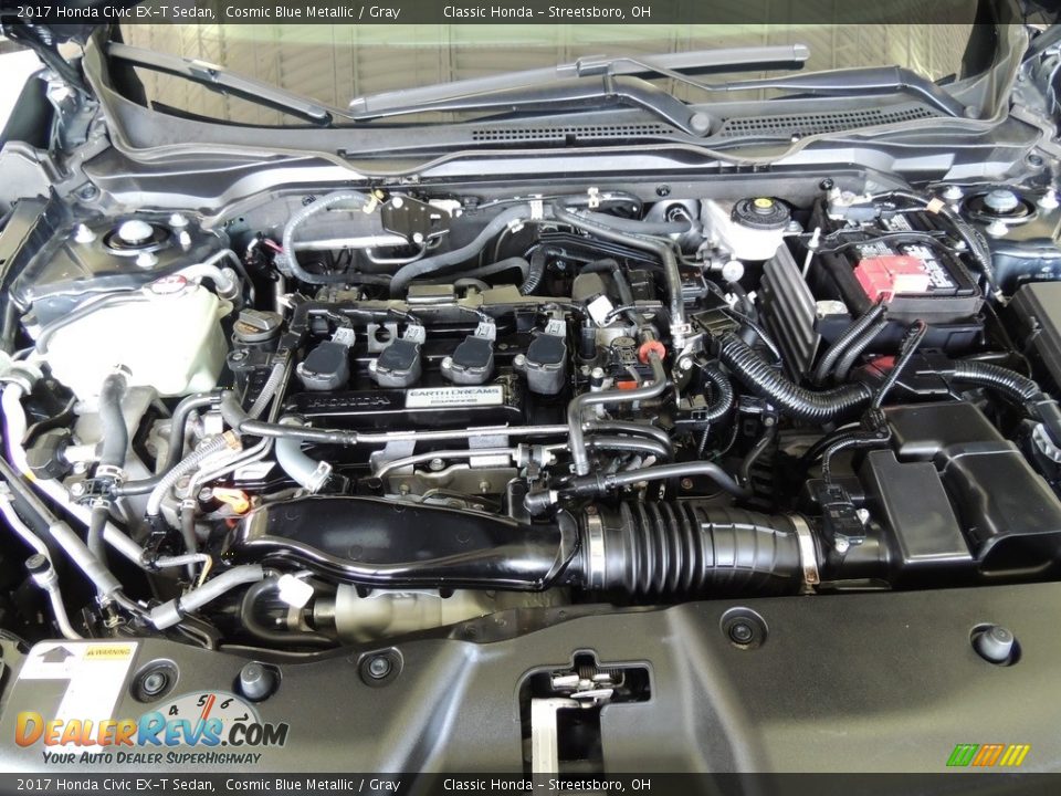 2017 Honda Civic EX-T Sedan Cosmic Blue Metallic / Gray Photo #13