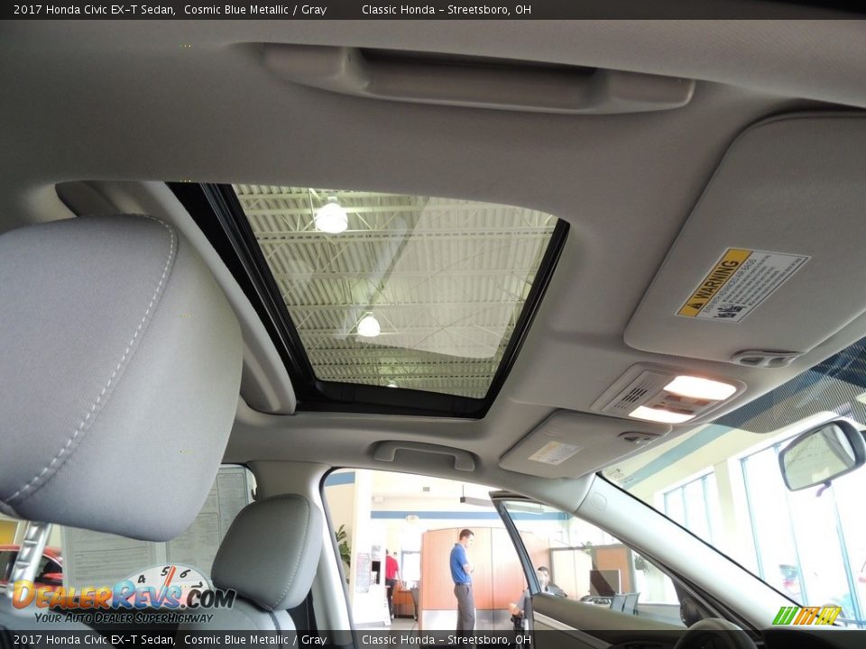 2017 Honda Civic EX-T Sedan Cosmic Blue Metallic / Gray Photo #17